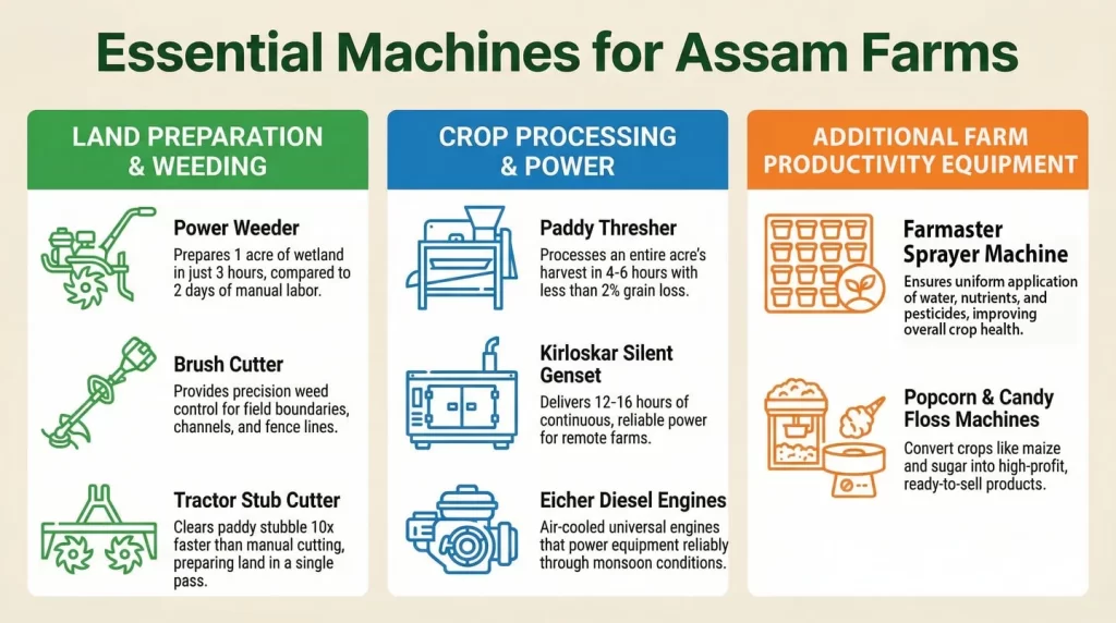 Top 10 Agriculture & Power Machines for Assam Farms- Features & Benefits Guide __by Kamrup Machinery Guwahati
