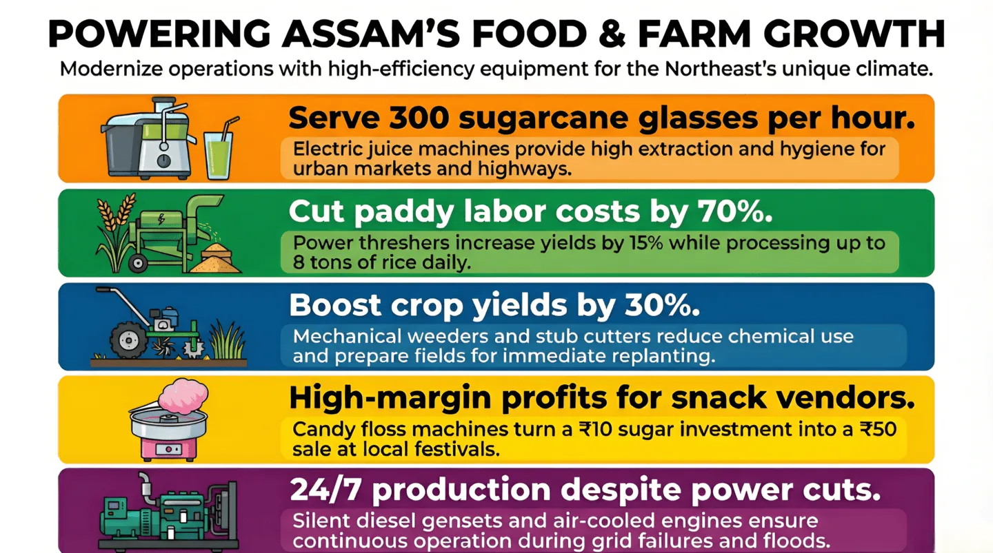Top Food Processing Machines for Growing Businesses in Assam & Northeast – Complete Guide_